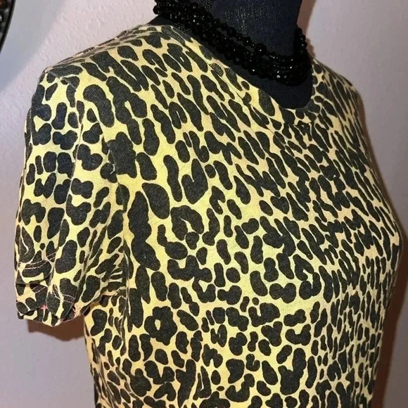 Mother Superior The Sinful Yellow Black Animal Print Knit Top T-Shirt Medium - Picture 4 of 16
